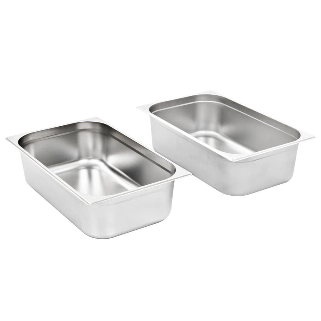 Gastronormbakken 2 st GN 1/1 150 mm roestvrij staal — afbeelding 2