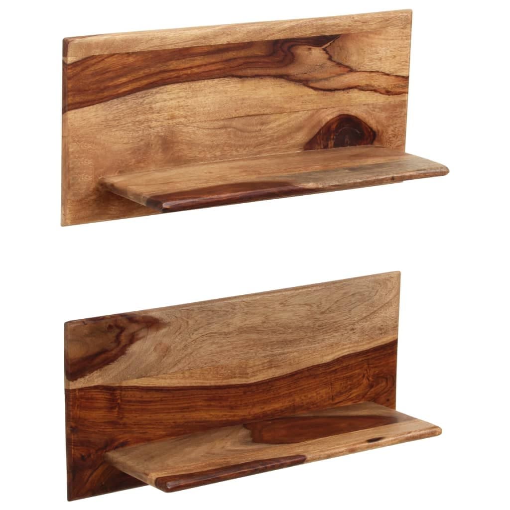 Wandschappen 2 st 58x26x20 cm massief sheeshamhout — afbeelding 8