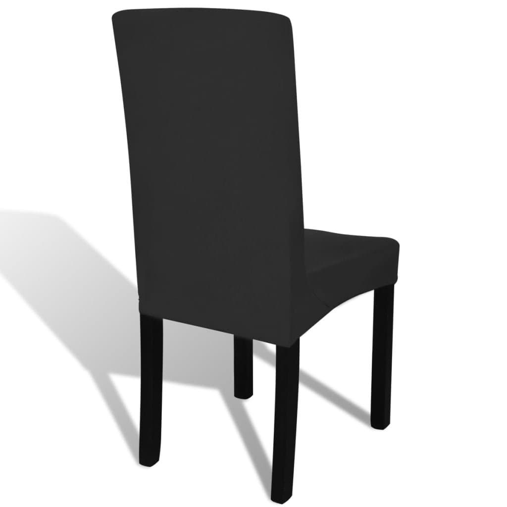 6 st Stoelhoezen recht stretch zwart — afbeelding 4