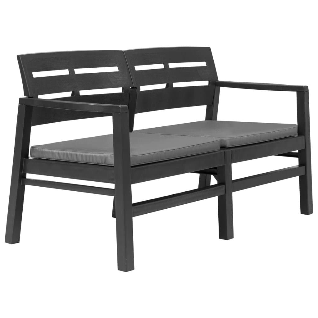 4-delige Loungeset kunststof antraciet — afbeelding 3