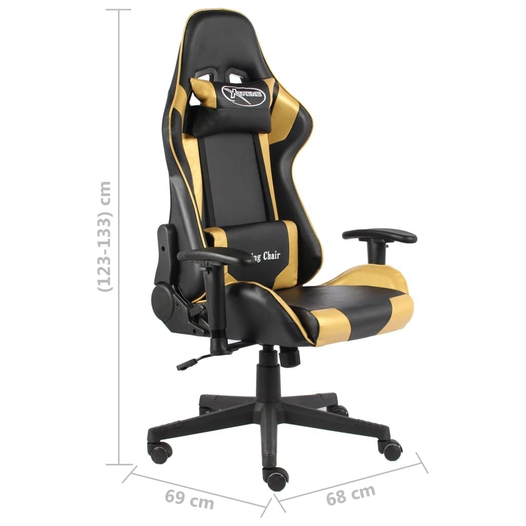 Gamestoel draaibaar PVC goudkleurig — afbeelding 8