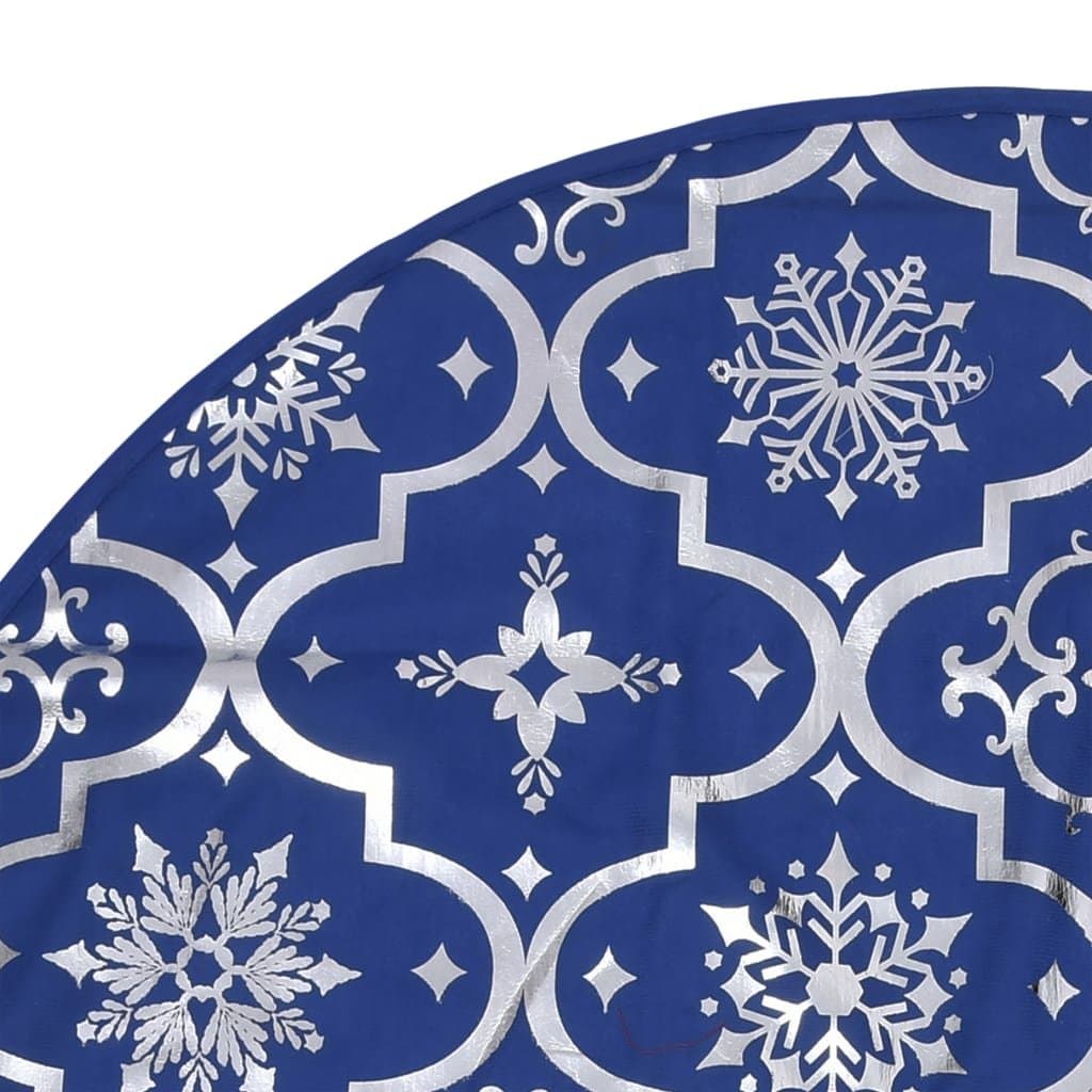 Kerstboomrok luxe met sok 122 cm stof blauw — afbeelding 6