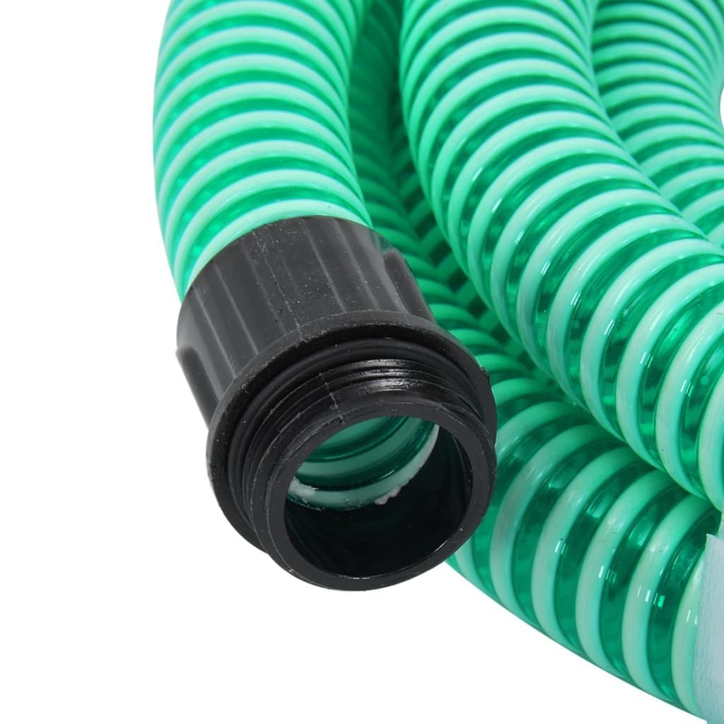 Zuigslang met messing koppelingen 1,1” 10 m PVC groen — afbeelding 3