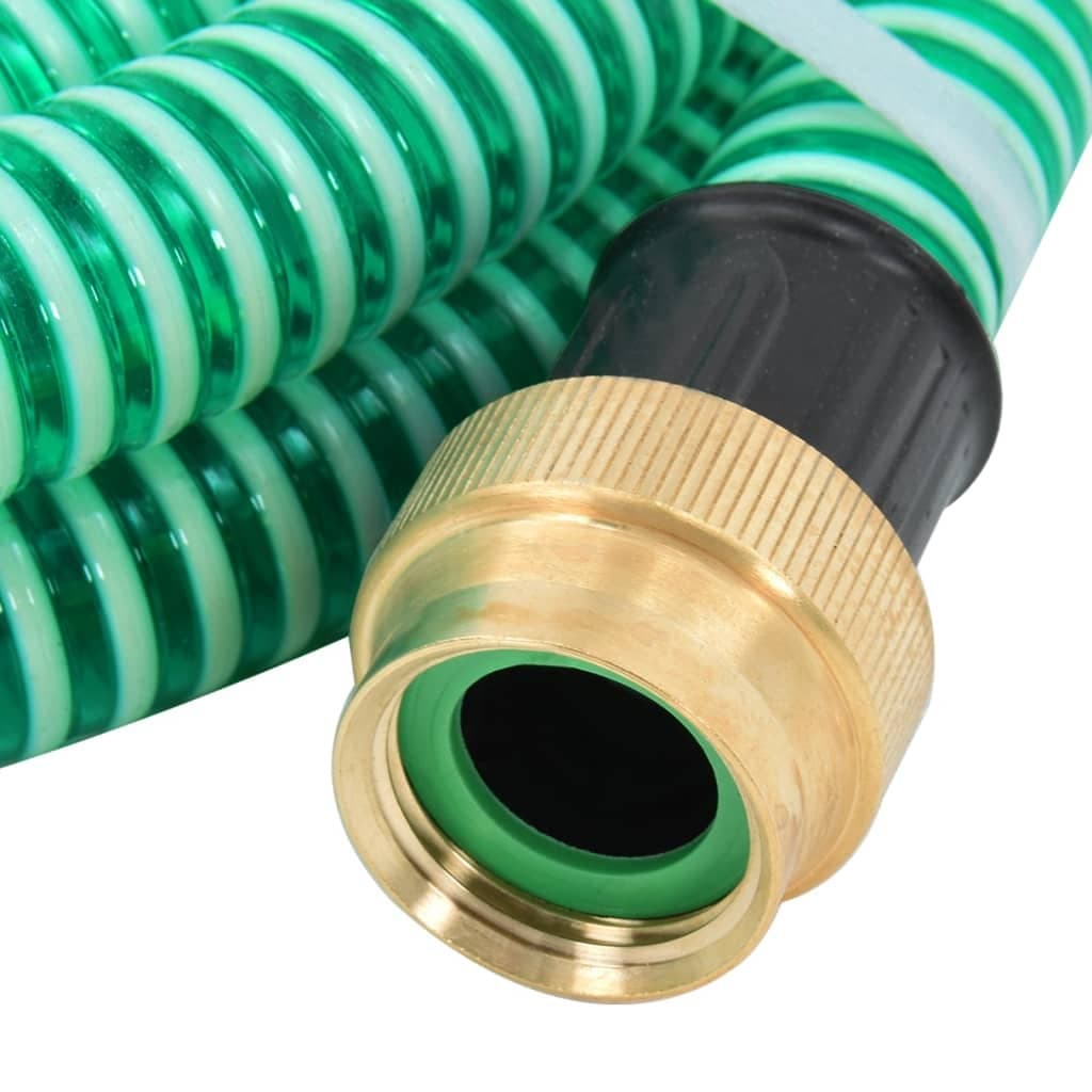 Zuigslang met messing koppelingen 1,1” 10 m PVC groen — afbeelding 4