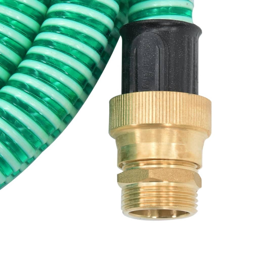 Zuigslang met messing koppelingen 1,1” 10 m PVC groen — afbeelding 5