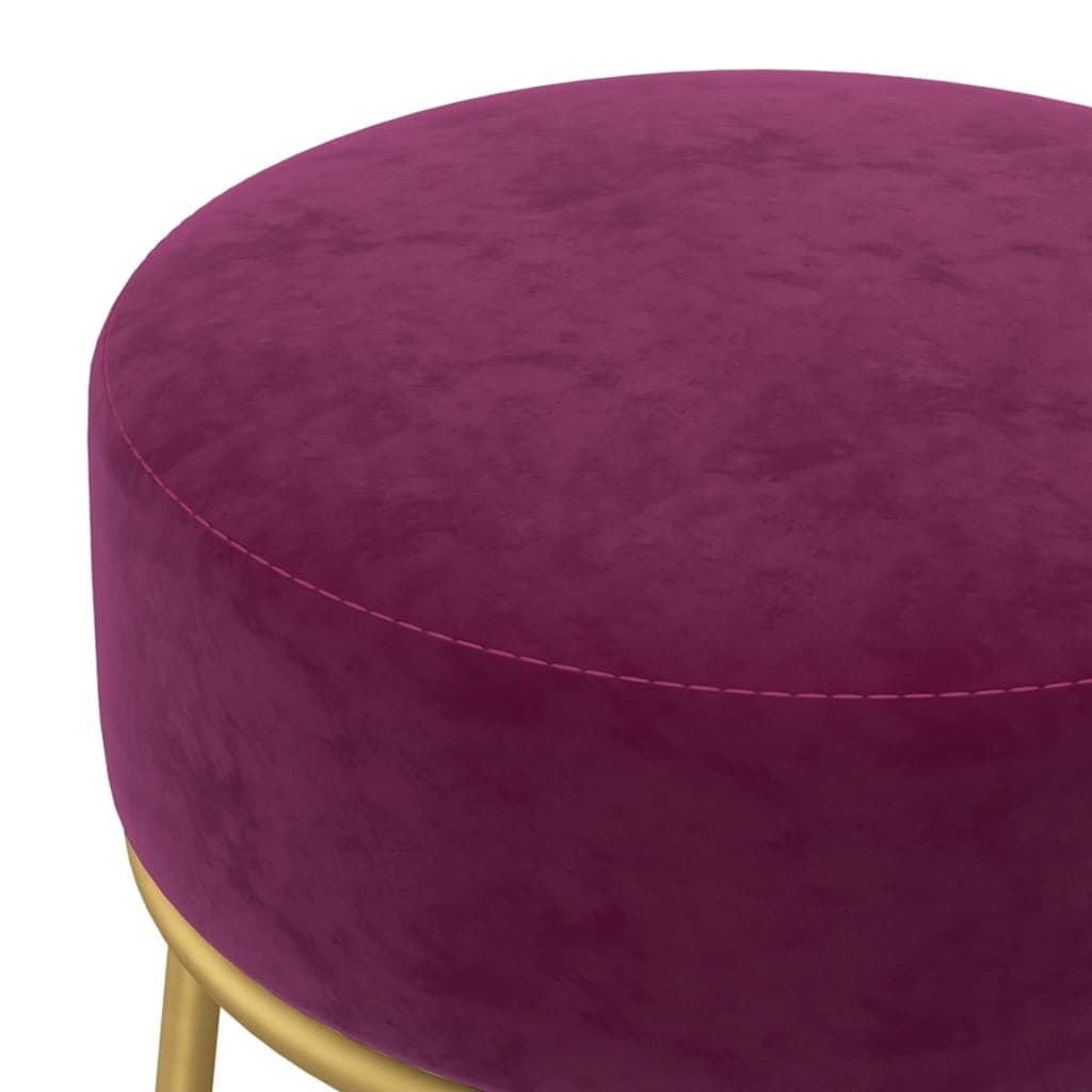Hocker rond fluweel paars — afbeelding 4