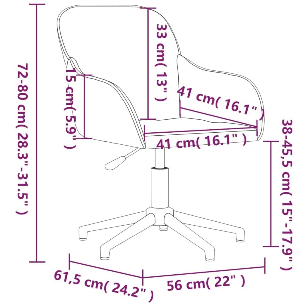 Eetkamerstoelen draaibaar 2 st fluweel zwart — afbeelding 10