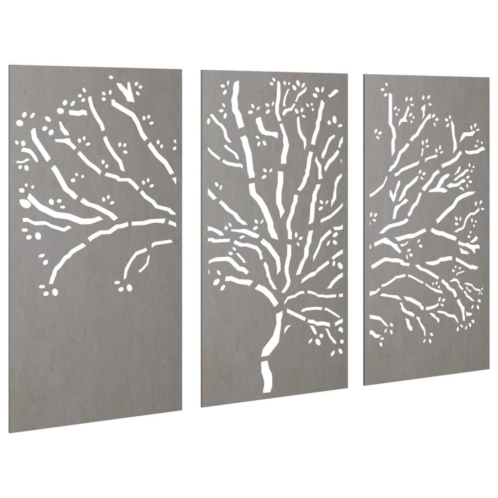 3-delige Tuindecoratieset boomontwerp 105×55 cm cortenstaal — afbeelding 3