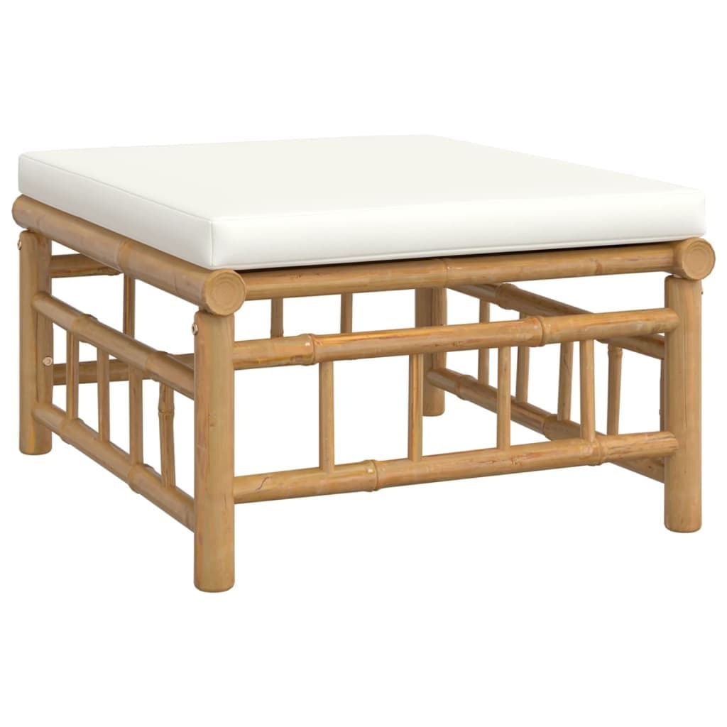 6-delige Loungeset met kussens bamboe crèmewit — afbeelding 6