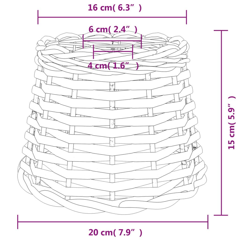 Plafondlampenkap Ø20×15 cm wicker bruin — afbeelding 6