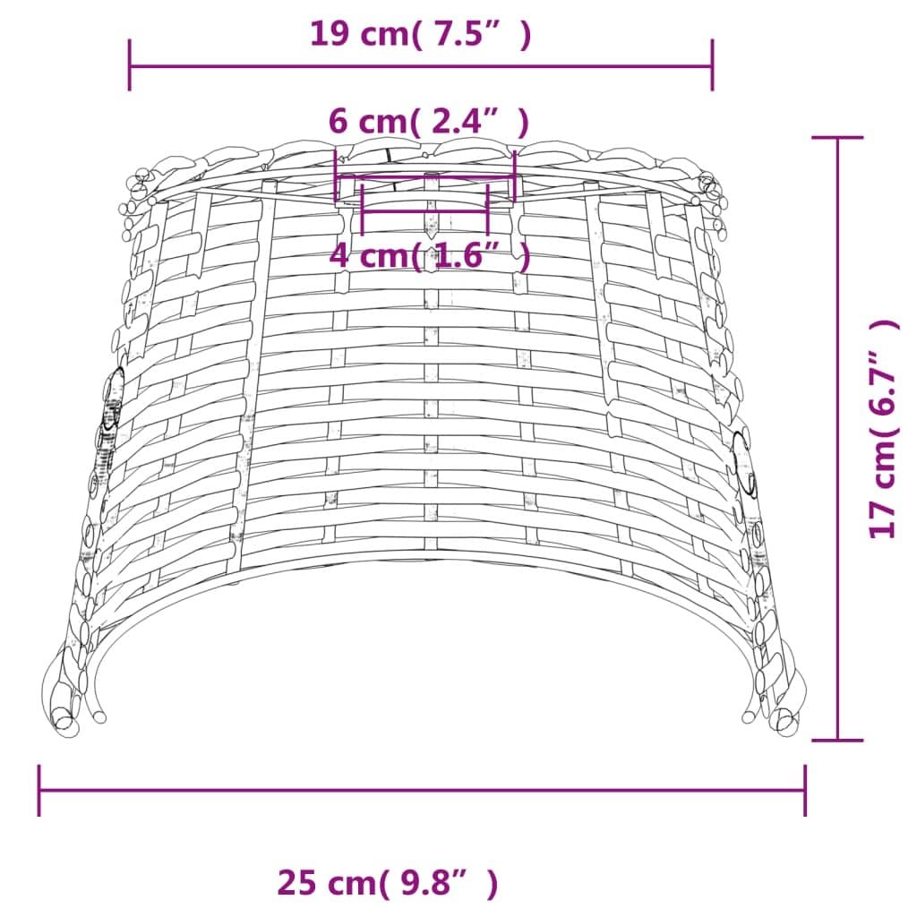 Plafondlampenkap Ø25×17 cm wicker bruin — afbeelding 5