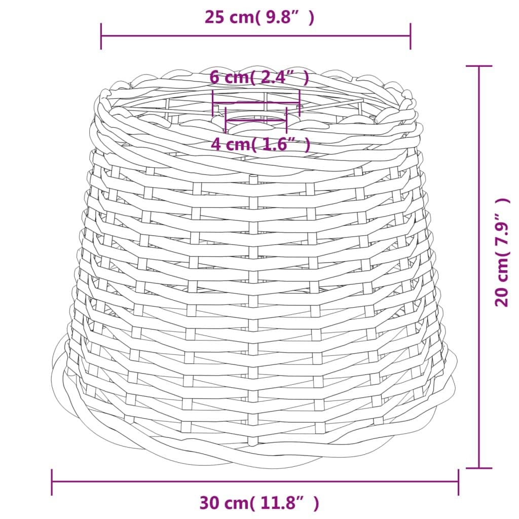 Plafondlampenkap Ø30×20 cm wicker bruin — afbeelding 6
