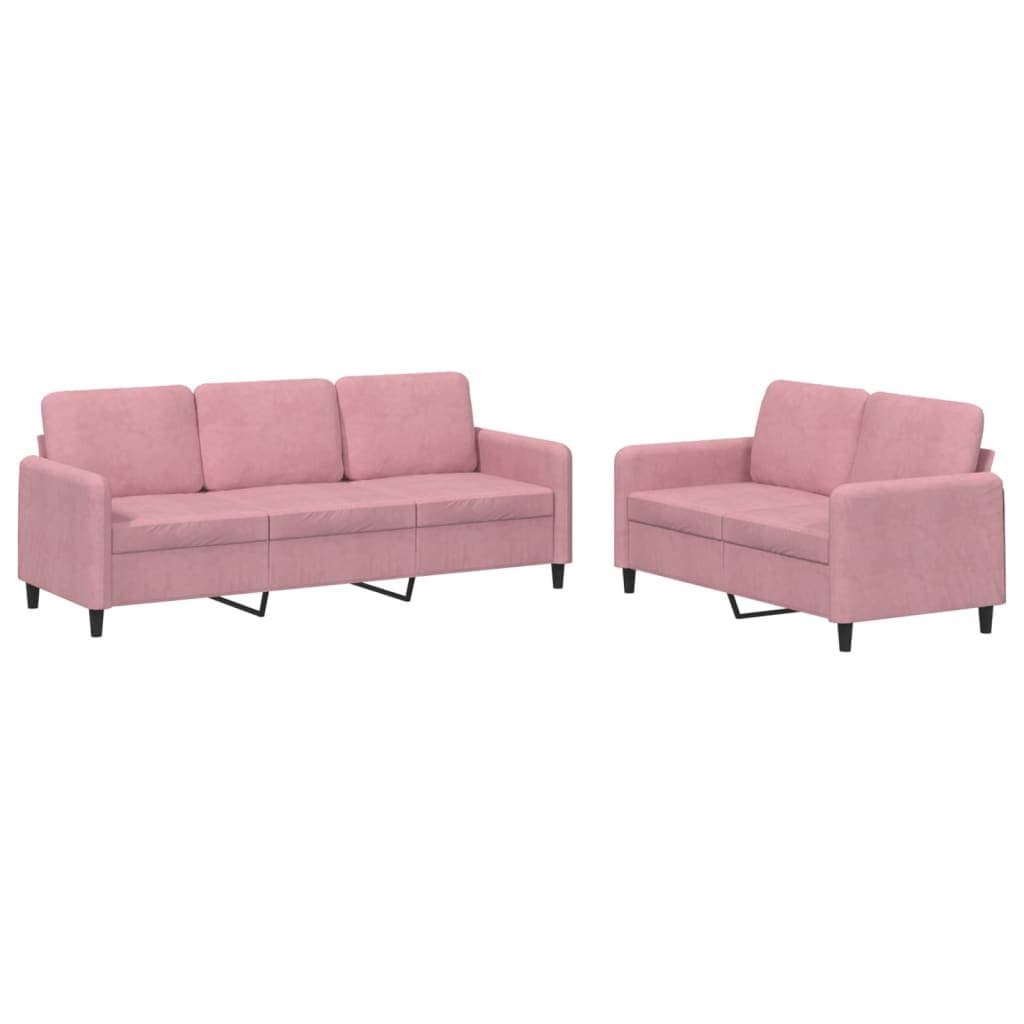 2-delige Loungeset fluweel roze — afbeelding 2