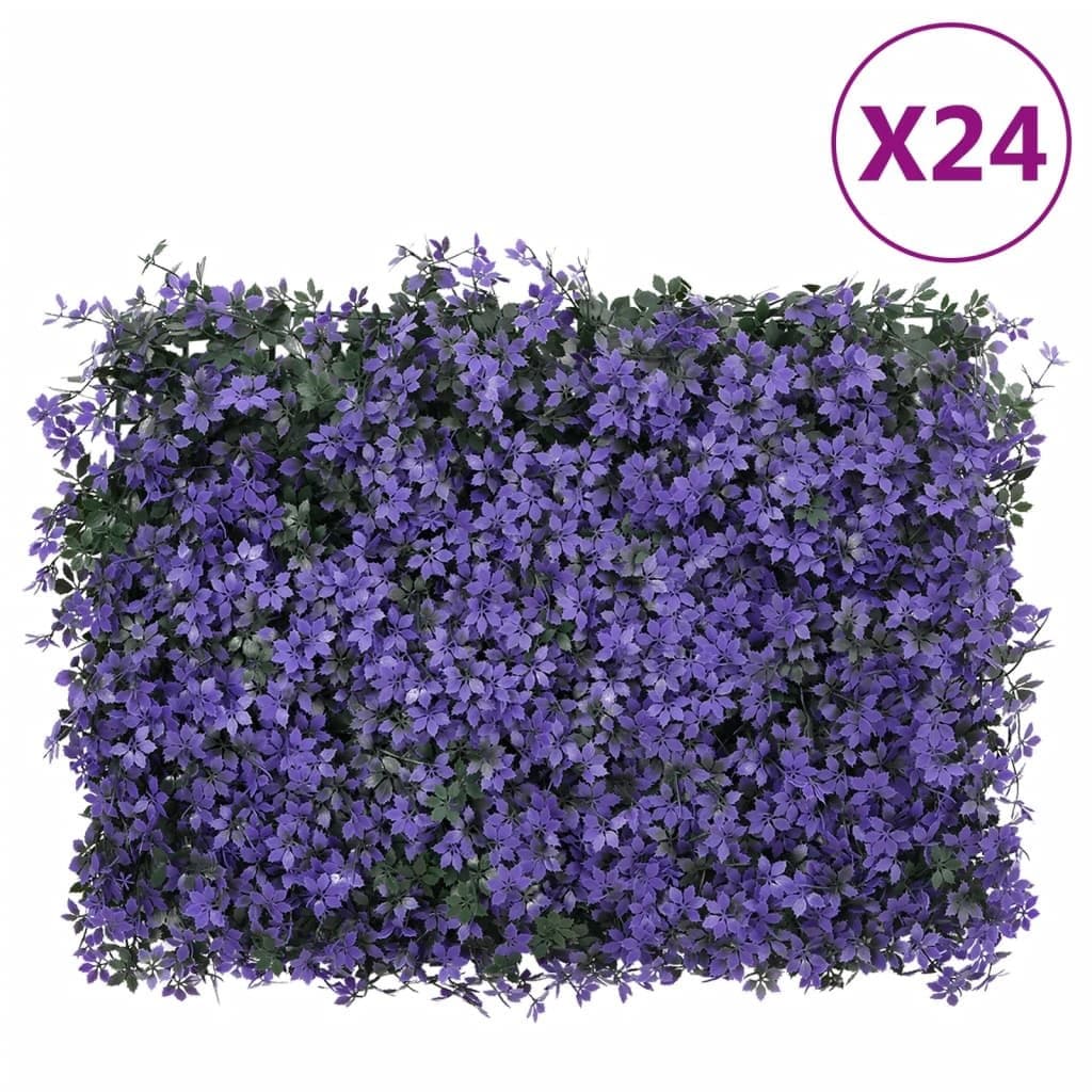   Hek met kunstbladeren 24 st 40×60 cm paars