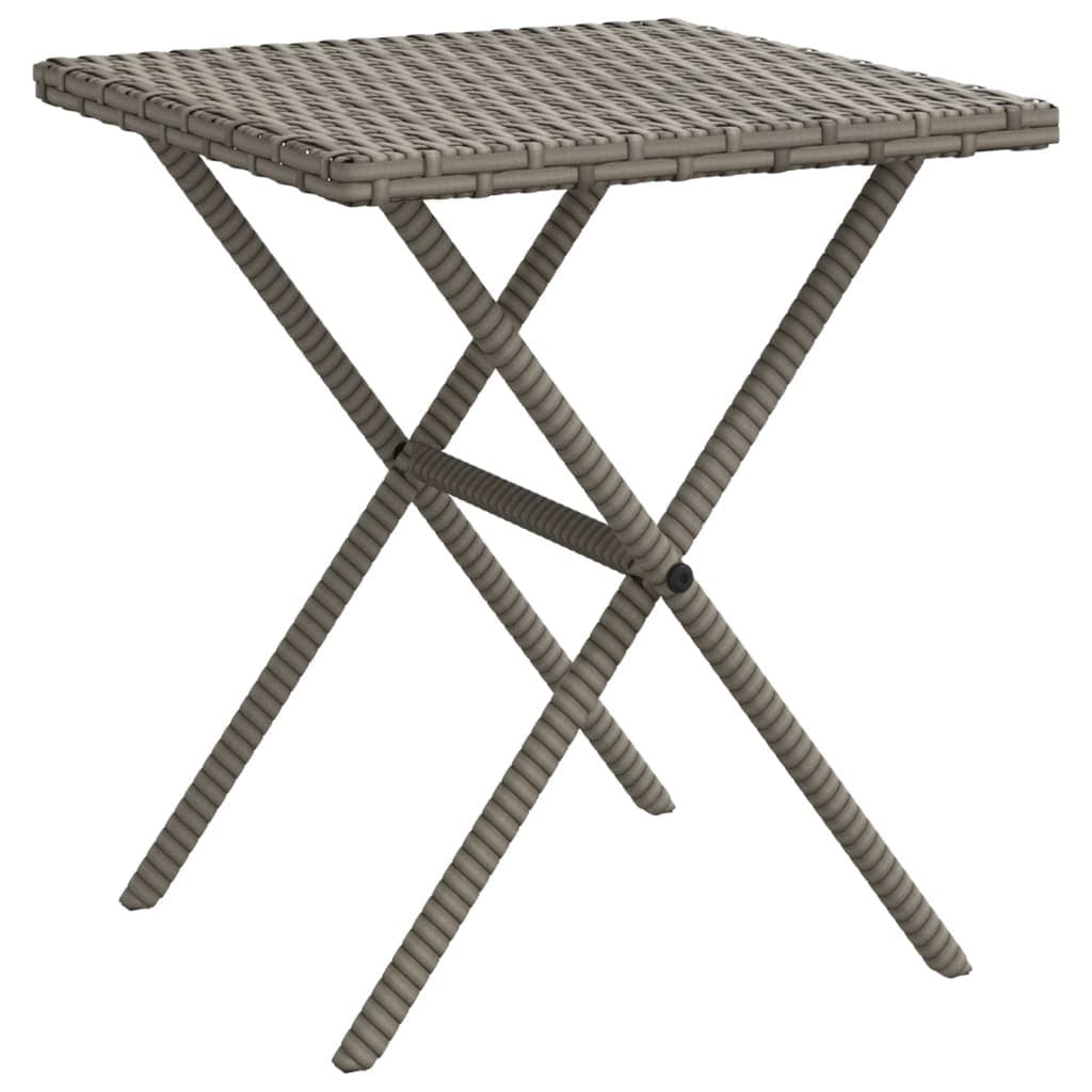 Ligbedden 2 st met tafel poly rattan grijs — afbeelding 6