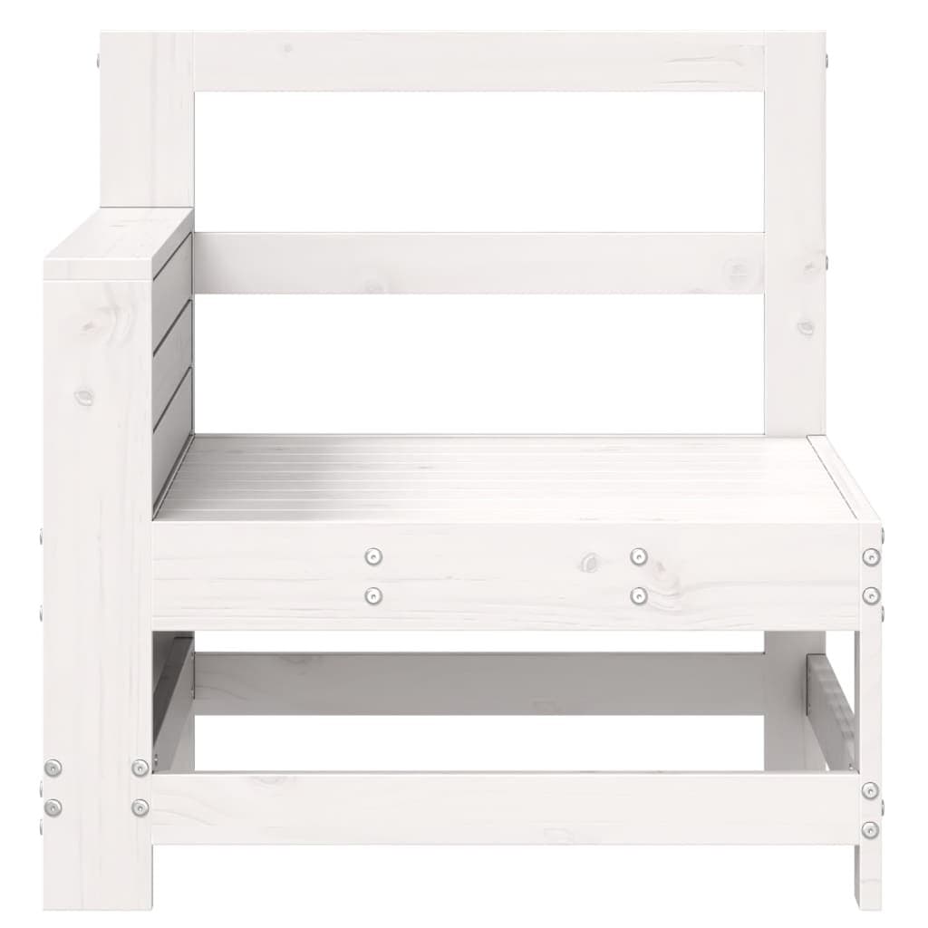 Tuinbank met armleuning 69x62x70,5 cm massief grenenhout wit — afbeelding 4