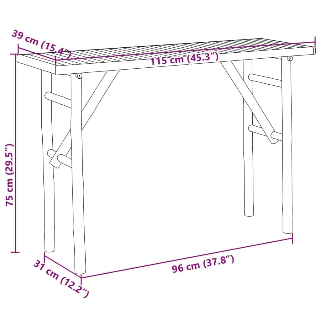 Wandtafel 115x39x75 cm bamboe — afbeelding 7