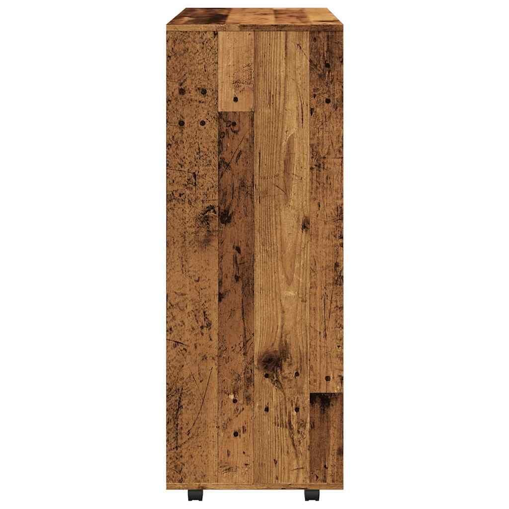 Kledingkast 80x40x110 cm bewerkt hout oud houtkleurig — afbeelding 6