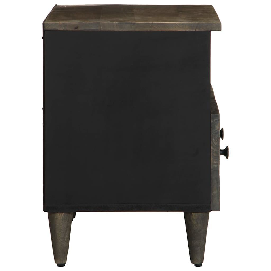 Tv-meubel 70×33,5×46 cm massief mangohout lichtgrijs — afbeelding 4