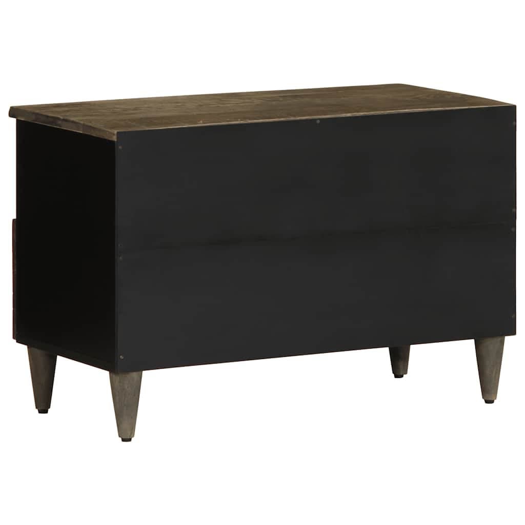 Tv-meubel 70×33,5×46 cm massief mangohout lichtgrijs — afbeelding 5