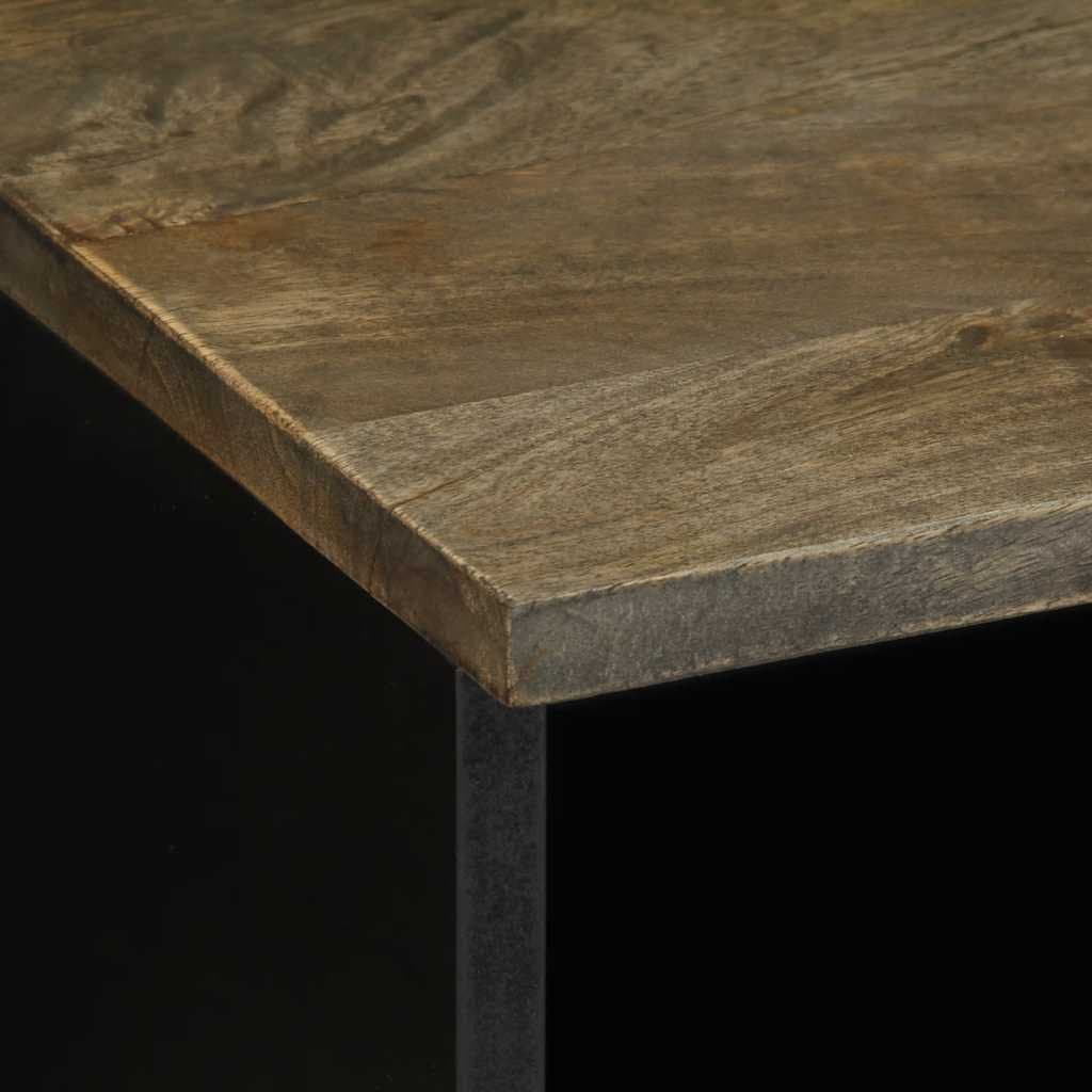 Tv-meubel 70×33,5×46 cm massief mangohout lichtgrijs — afbeelding 6