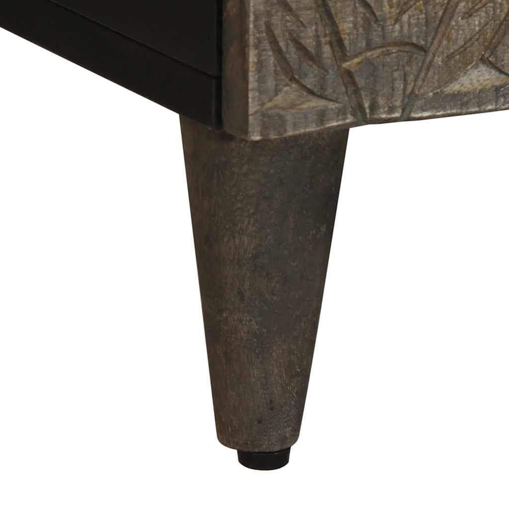 Tv-meubel 70×33,5×46 cm massief mangohout lichtgrijs — afbeelding 8