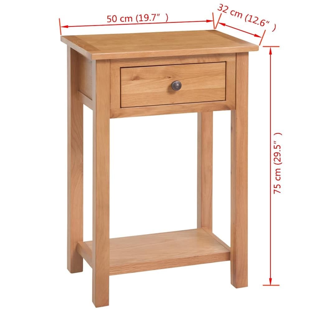 Wandtafel 50x32x75 cm massief eikenhout — afbeelding 6