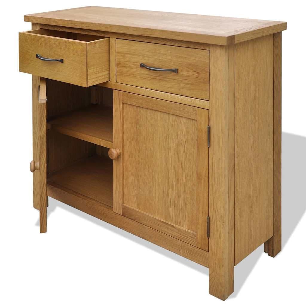 Dressoir 90×33,5×83 cm massief eikenhout — afbeelding 5