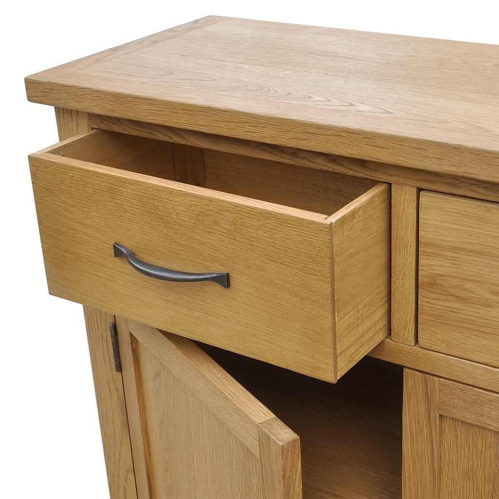 Dressoir 90×33,5×83 cm massief eikenhout — afbeelding 3