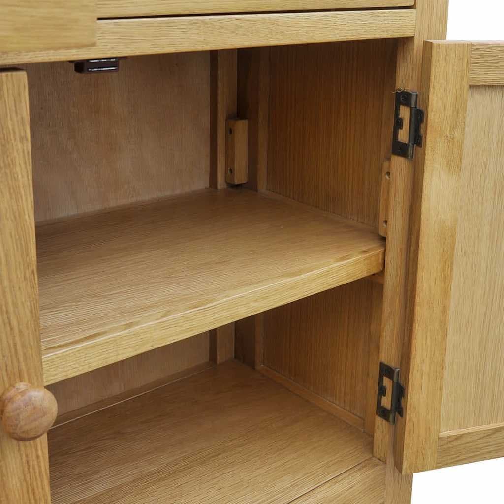 Dressoir 90×33,5×83 cm massief eikenhout — afbeelding 4