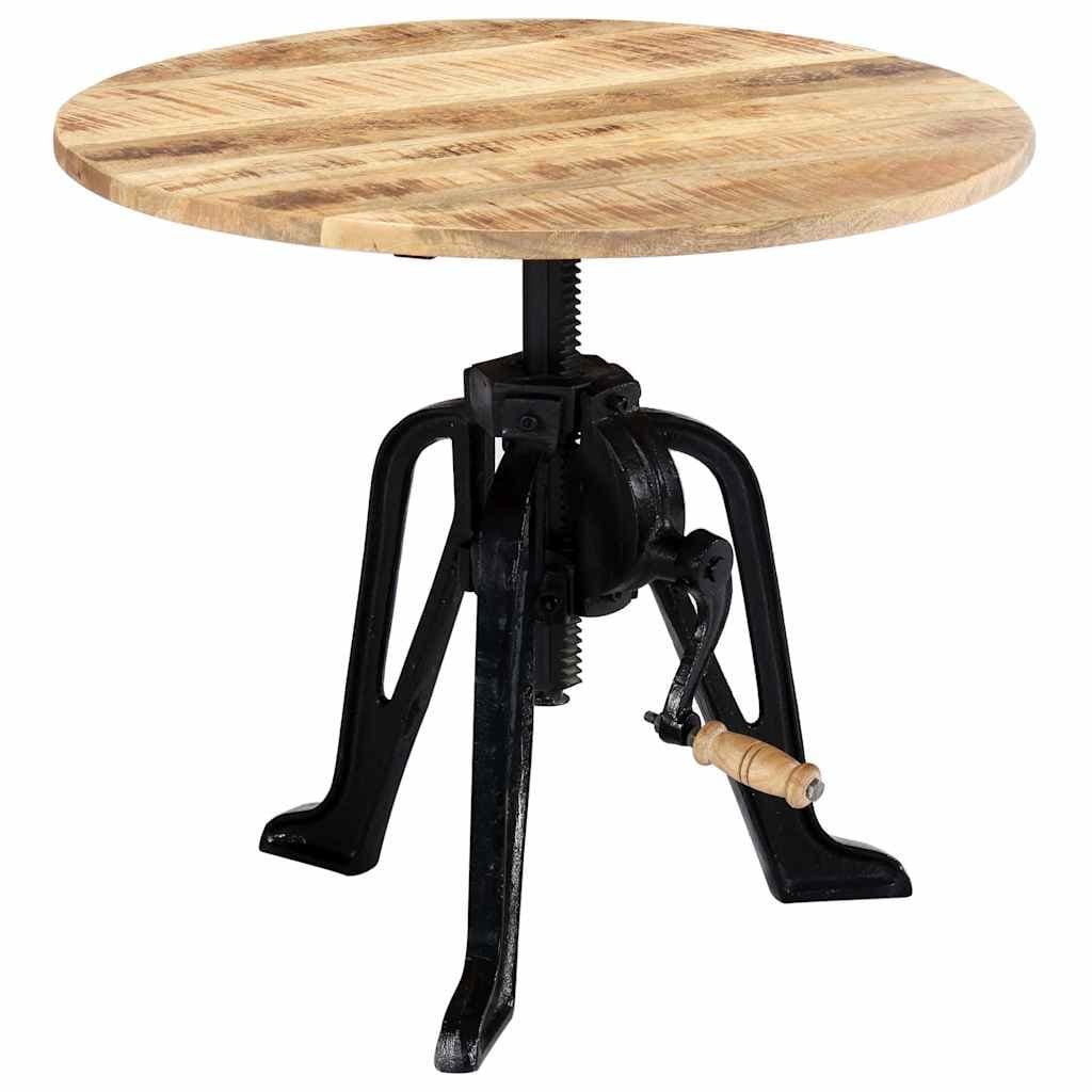 Bijzettafel 60x(46-63) cm massief mangohout en gietijzer — afbeelding 2