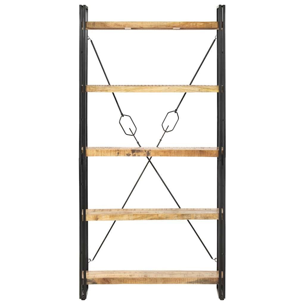Boekenkast met 5 schappen 90x30x180 cm massief mangohout — afbeelding 2