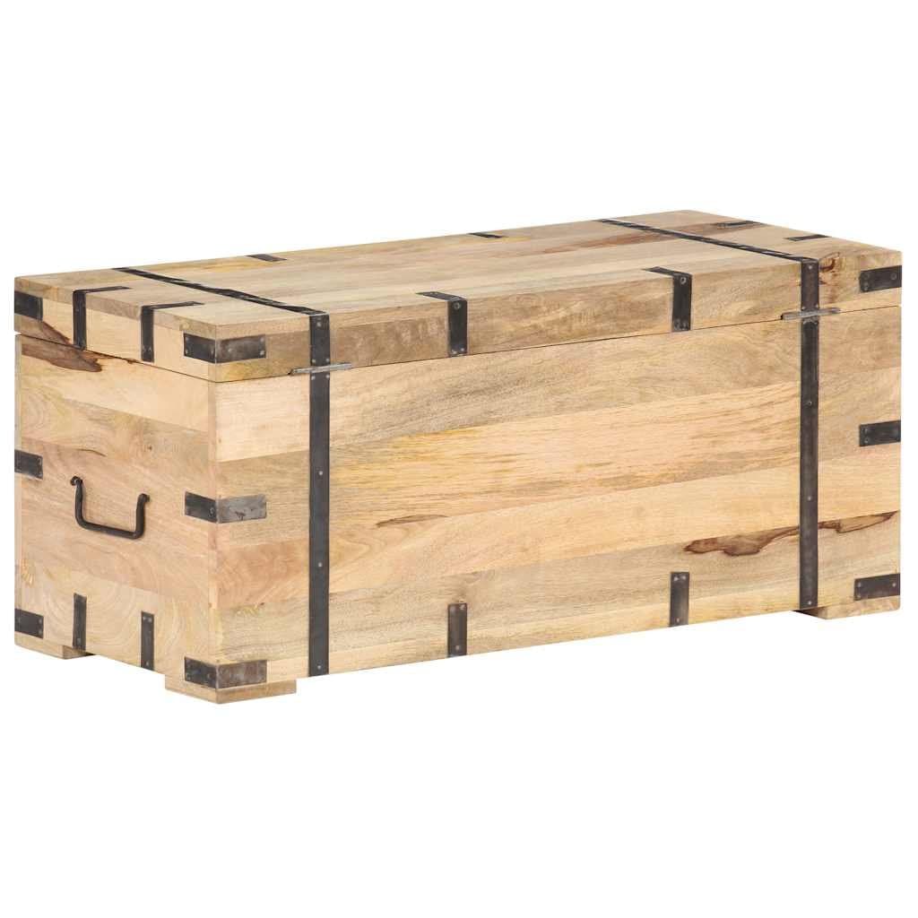 Opbergkist 90x40x40 cm massief mangohout — afbeelding 4