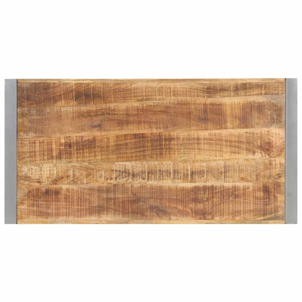 Eettafel 120x60x75 cm massief ruw mangohout — afbeelding 4