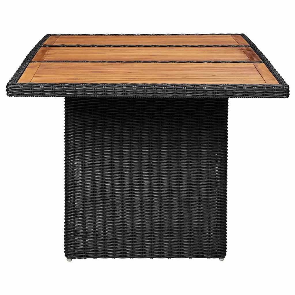 Tuintafel 200x100x74 cm poly rattan zwart — afbeelding 3