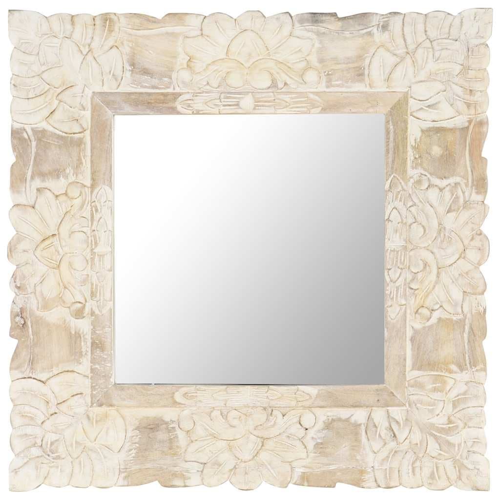 Spiegel 50×50 cm massief mangohout wit