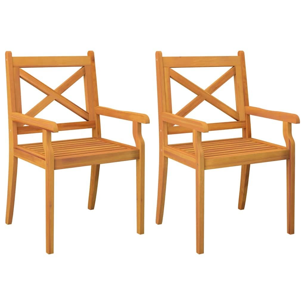 Tuinstoelen 2 st massief acaciahout — afbeelding 2