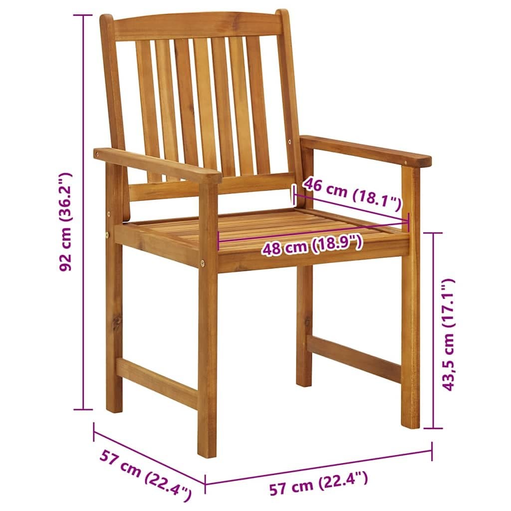 Tuinstoelen 4 st massief acaciahout — afbeelding 6