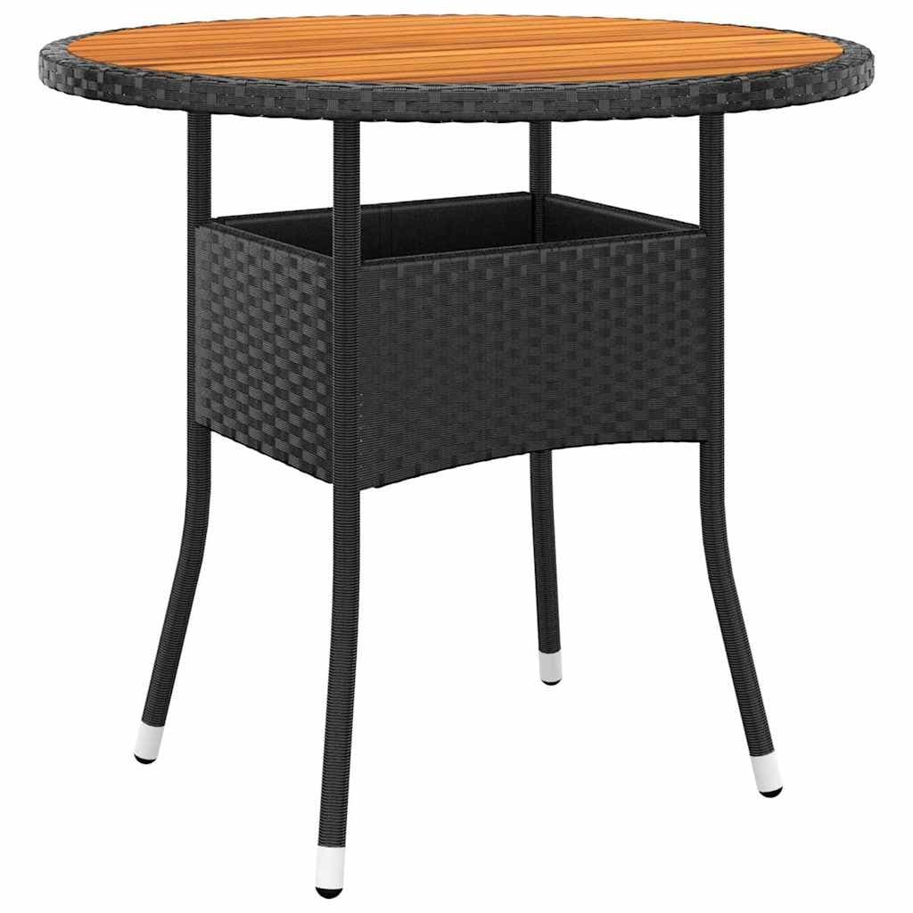 3-delige Bistroset poly rattan zwart — afbeelding 4