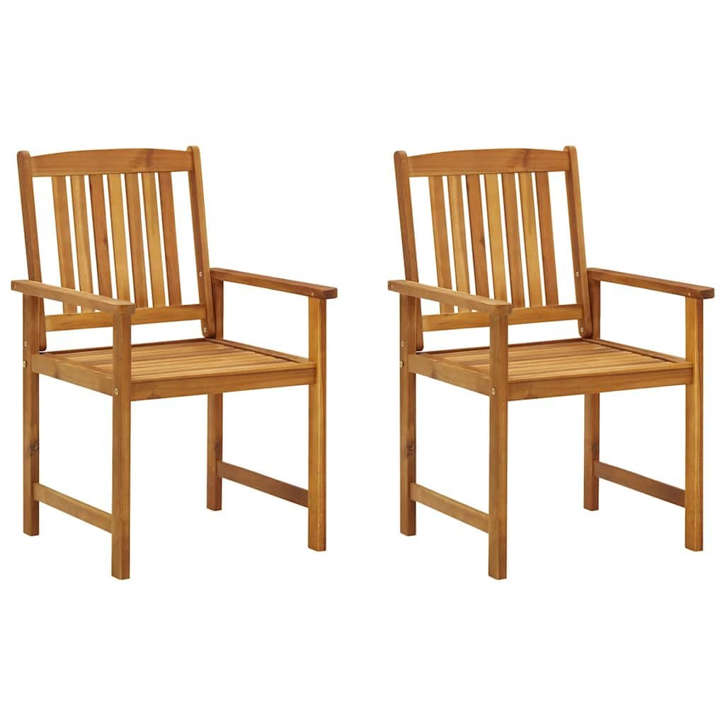 Tuinstoelen 2 st met kussens massief acaciahout — afbeelding 2