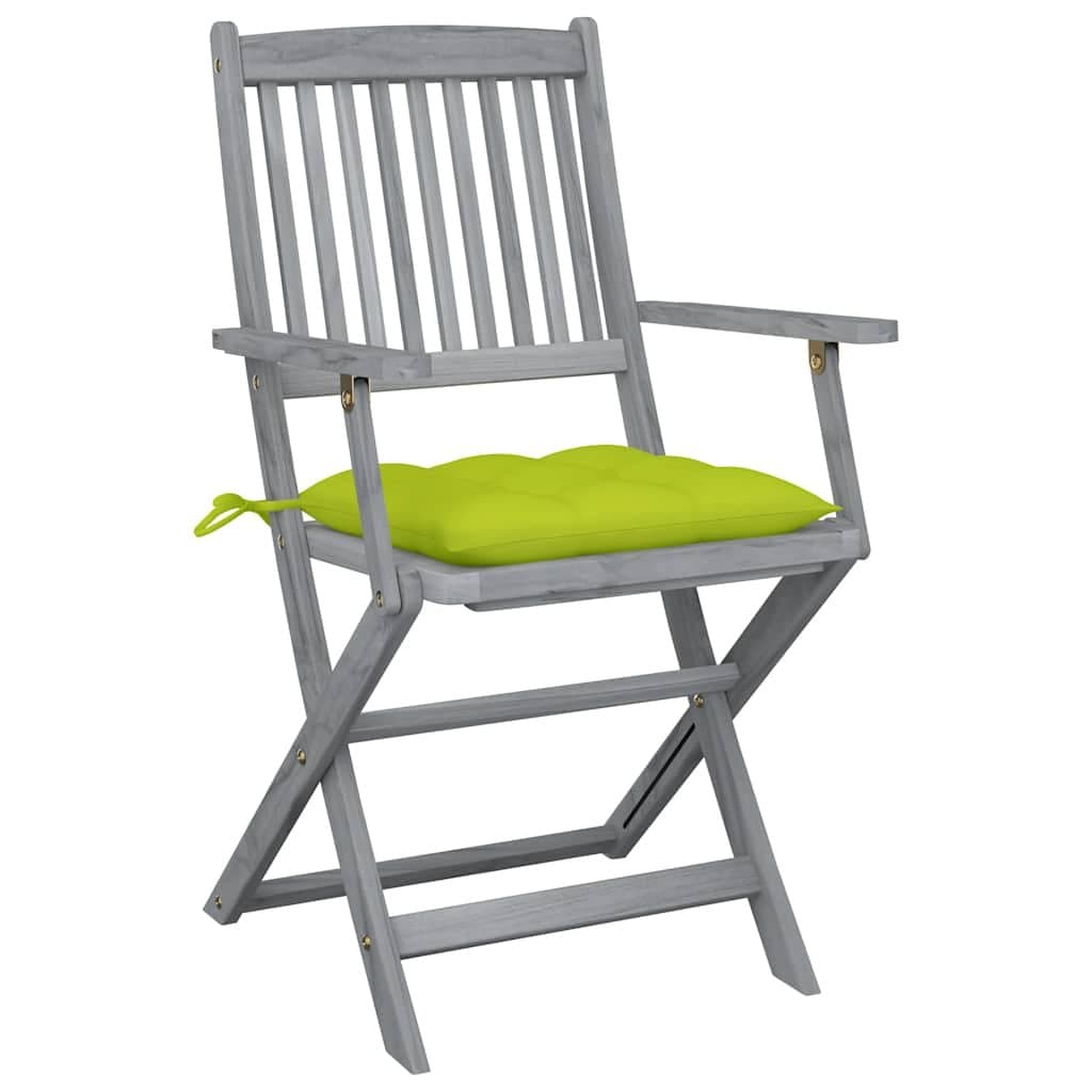 Set van 2 klapstoelen met kussens, gemaakt van massief acaciahout. — afbeelding 2