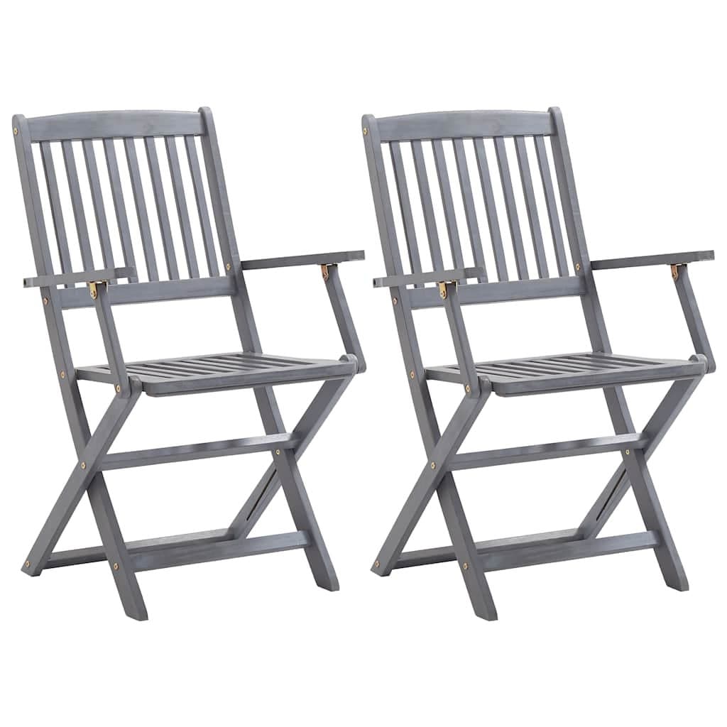 Set van 2 klapstoelen met kussens, gemaakt van massief acaciahout. — afbeelding 3
