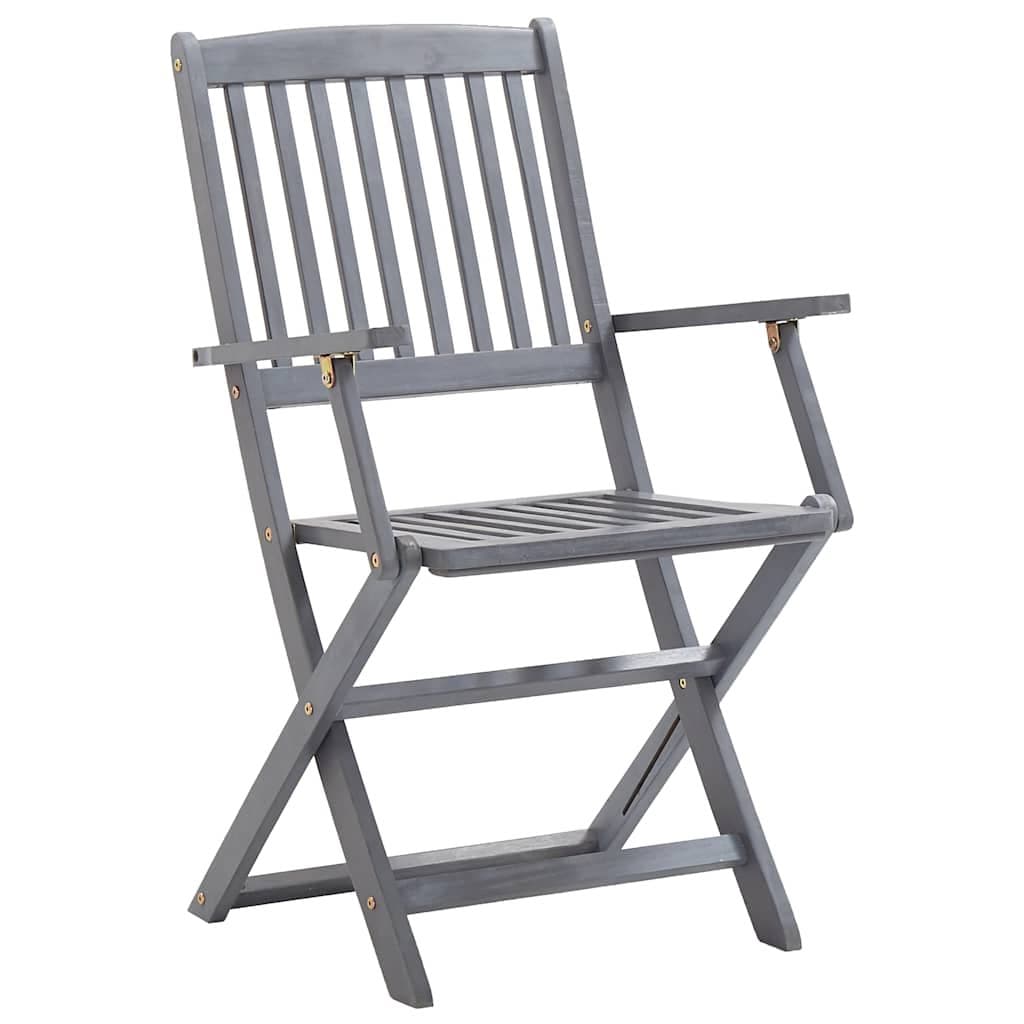 Set van 2 klapstoelen met kussens, gemaakt van massief acaciahout. — afbeelding 4