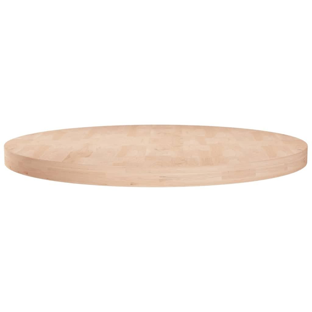Tafelblad rond Ø60×4 cm onbehandeld massief eikenhout