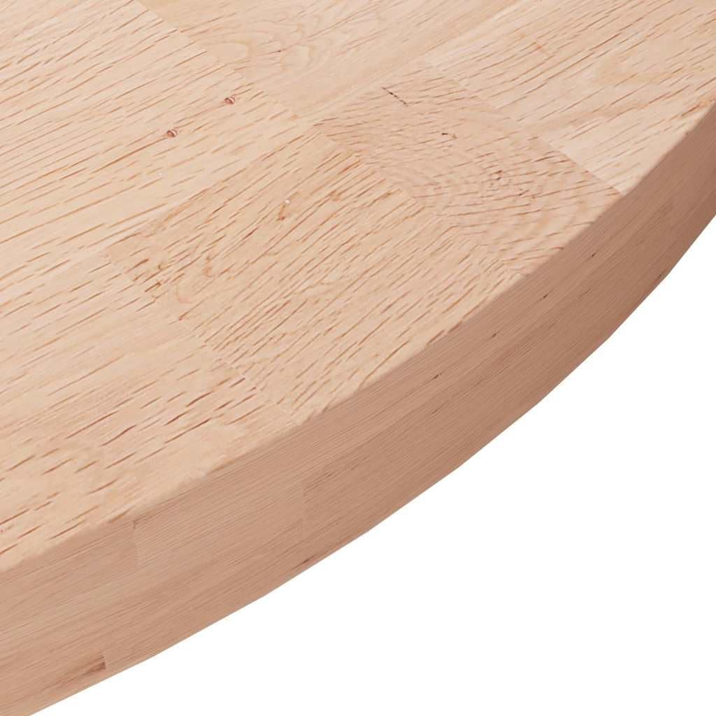 Tafelblad rond Ø60×4 cm onbehandeld massief eikenhout — afbeelding 3