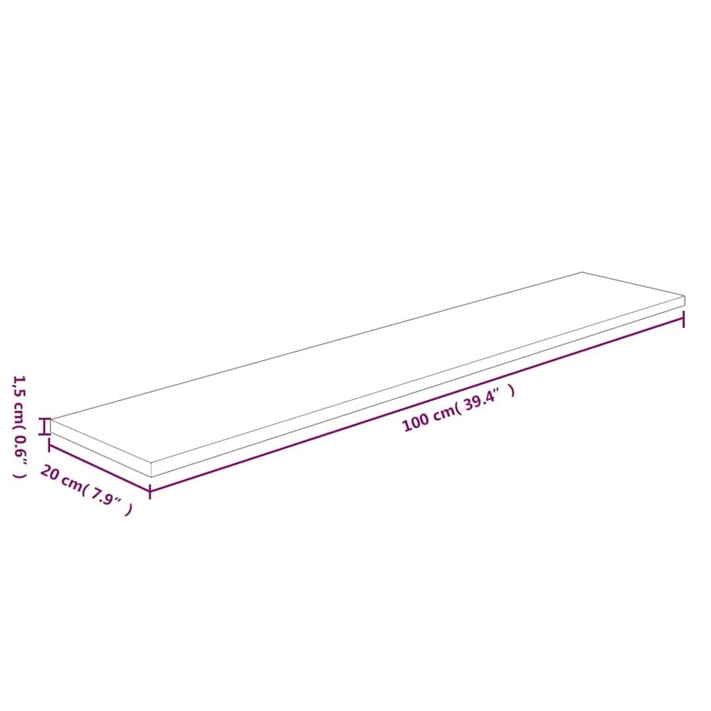 Plank 100x20x1,5 cm onbehandeld massief eikenhout — afbeelding 4