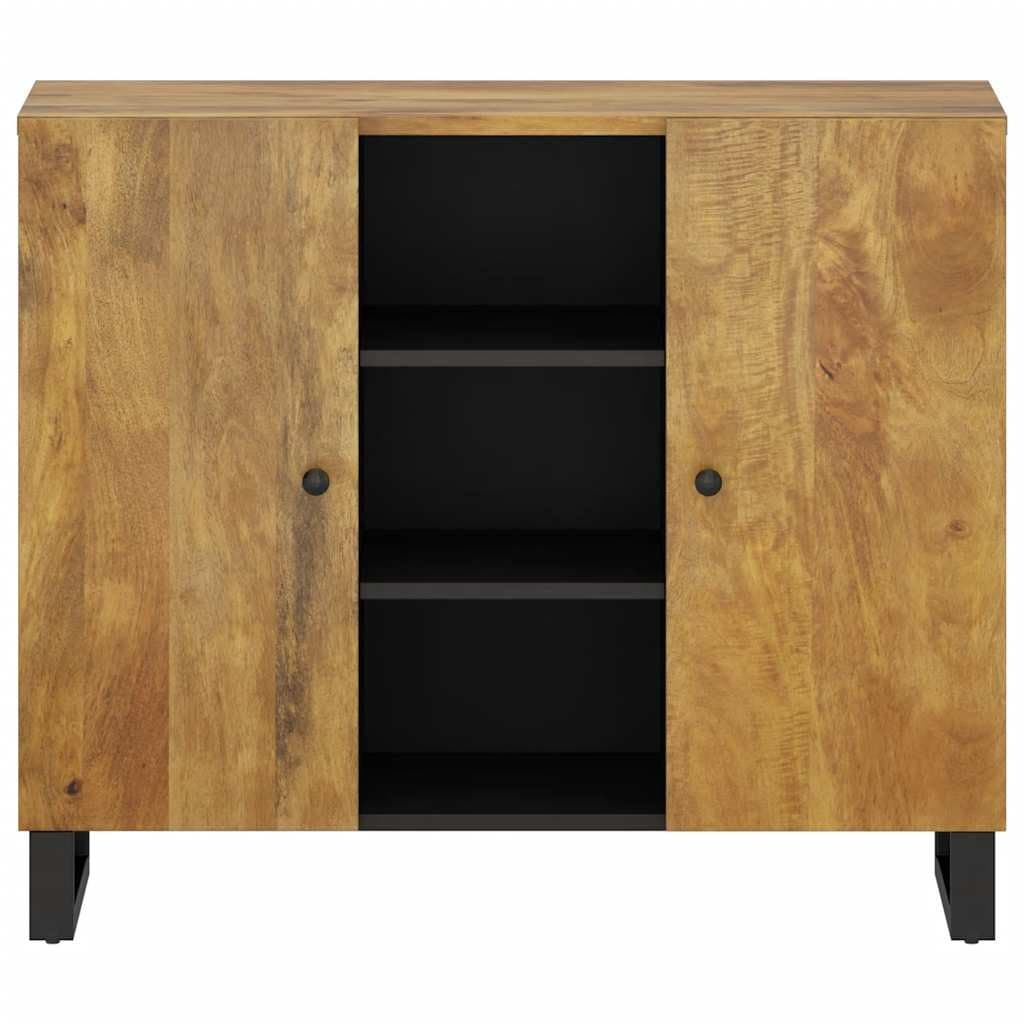 Dressoir met 2 deuren 90x33x75 cm massief mangohout — afbeelding 3