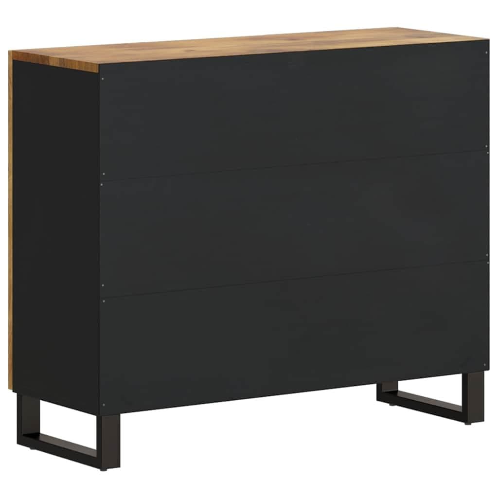 Dressoir met 2 deuren 90x33x75 cm massief mangohout — afbeelding 5
