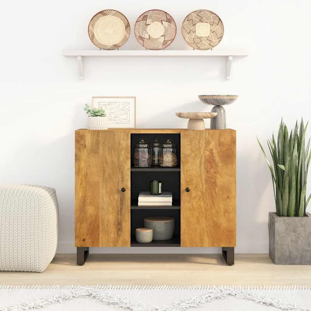 Dressoir met 2 deuren 90x33x75 cm massief mangohout