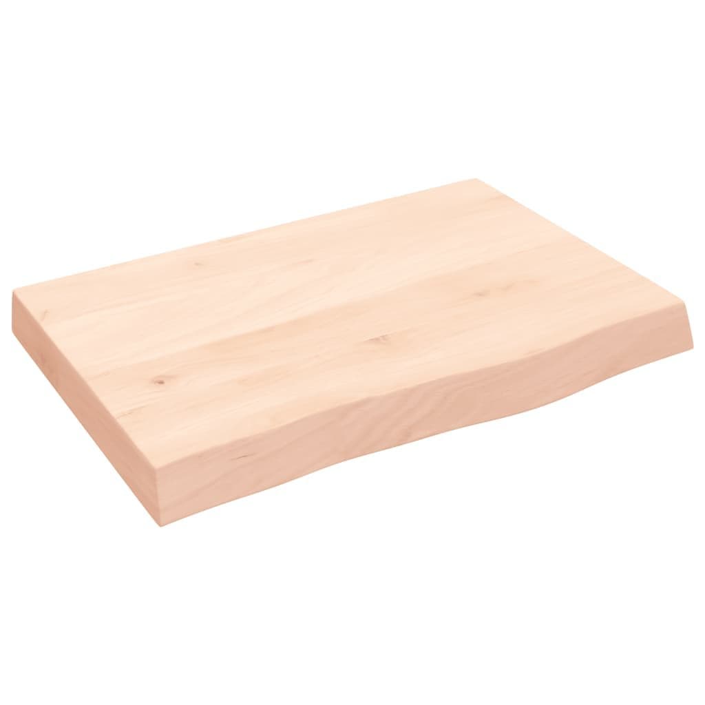 Wandschap 60x40x(2-6) cm onbehandeld massief eikenhout — afbeelding 2